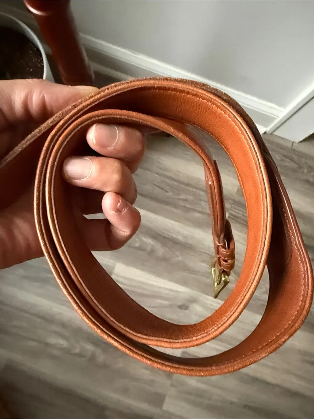 Coach Leather Waist Belt in Cognac with Brass Buckle Classic Brown Cowhide 1”